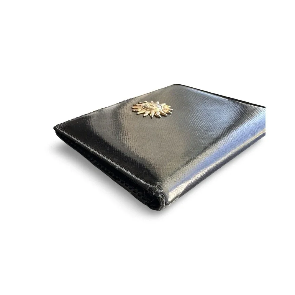Authentic Vintage Gianni Versace Black Leather Bifold ID & Card Wallet